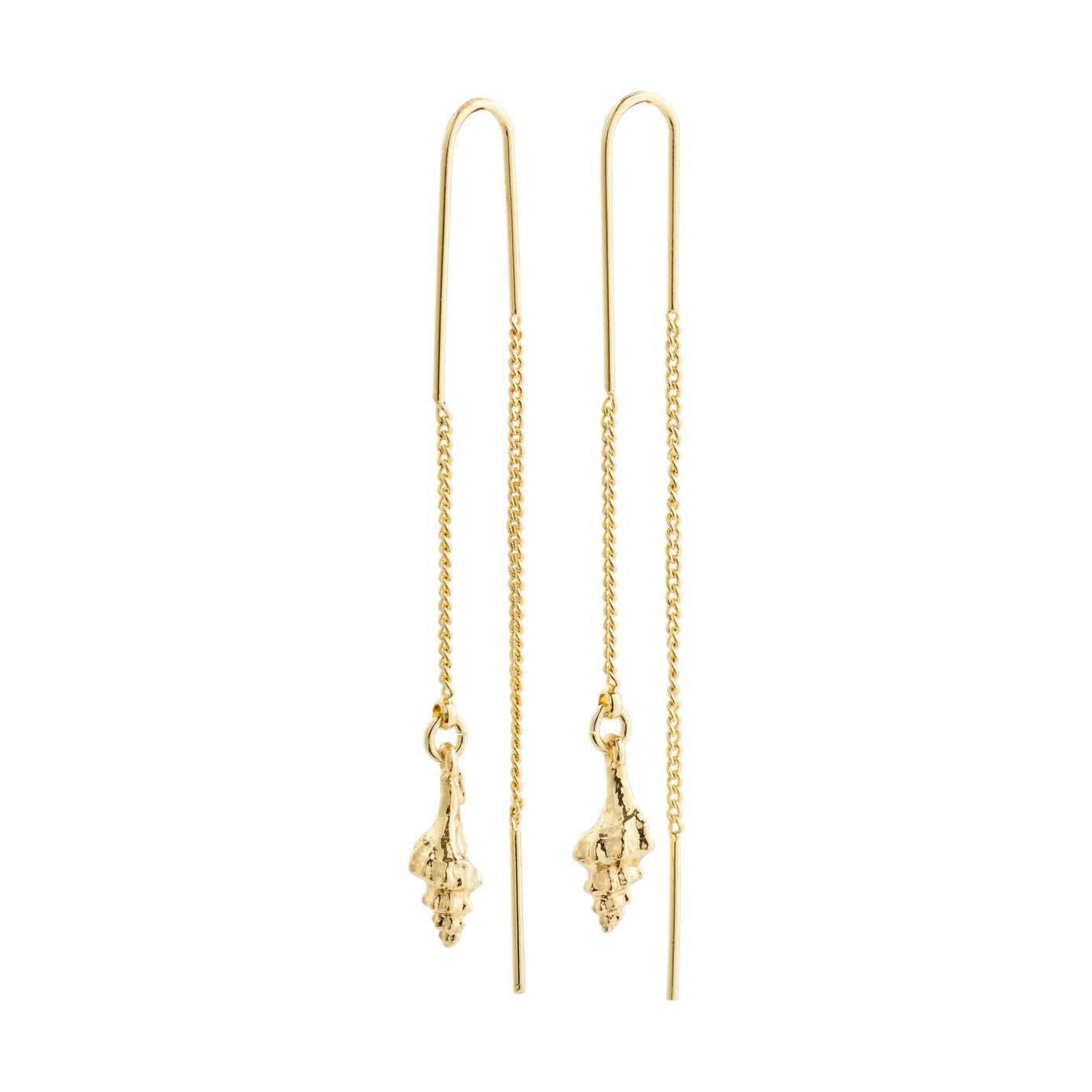 ladies earrings long-Sea Gold Plated Pull Through Earrings