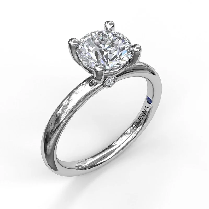 ladies engagement ring top brands-Classic Round Cut Solitaire Engagement Ring