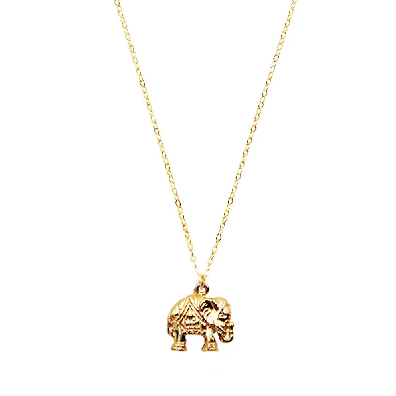 Ladies necklaces intricate contour designs-Elephant Good Luck Necklace