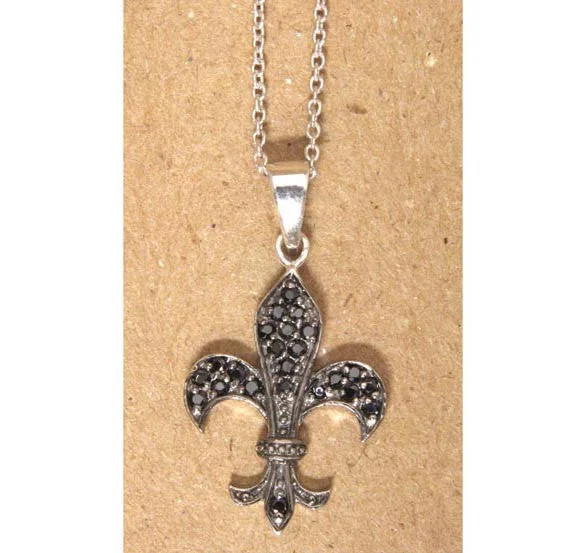 Ladies necklaces Asian cultural styles-Fleur De Lis Necklace Sterling Silver