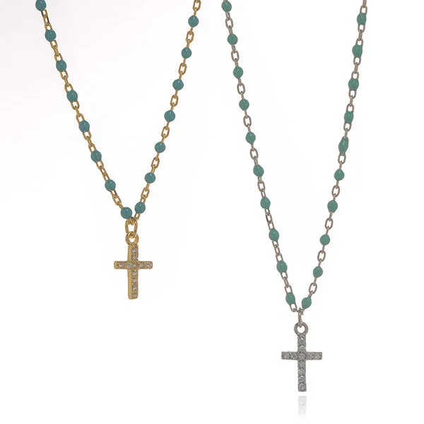 Ladies necklaces brass vintage designs-Cross My Heart Necklace