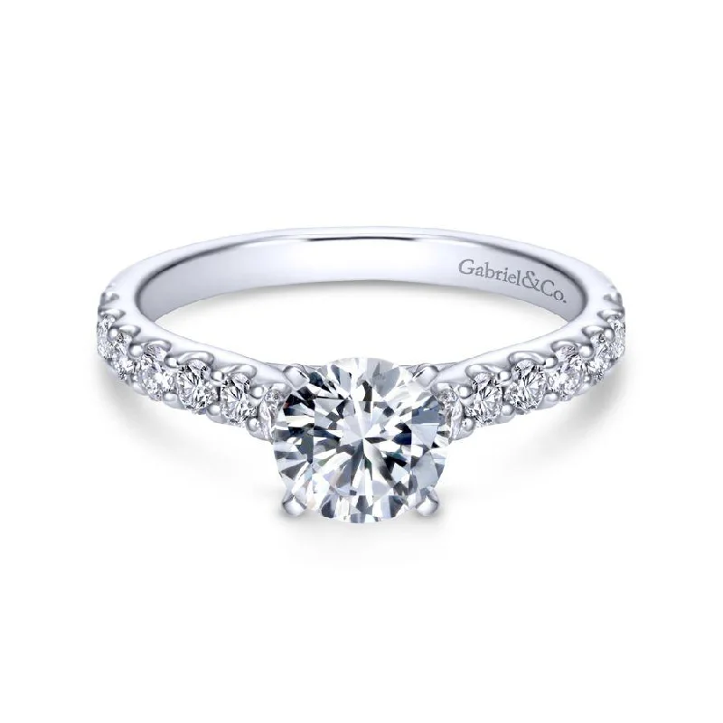 ladies engagement ring best deals white gold-14K White Gold Round Diamond Engagement Ring