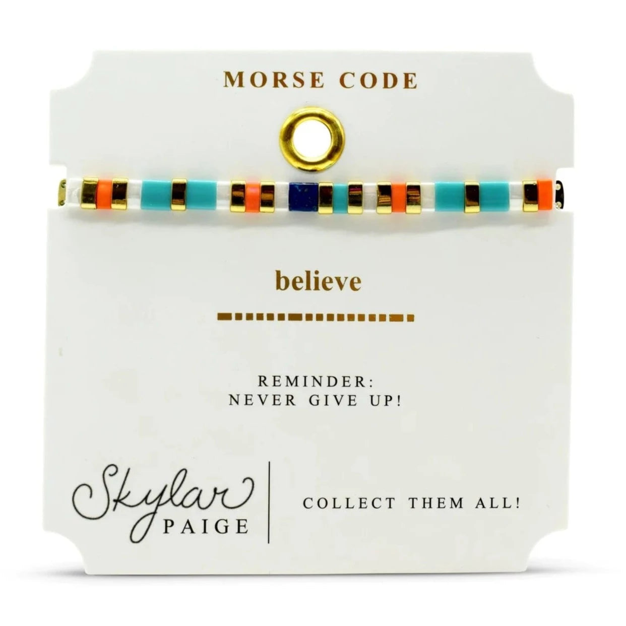 Ladies bracelets rotating gem designs-Believe - Morse Code Tila Beaded Bracelet