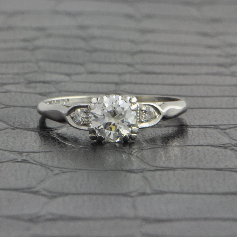 ladies engagement ring premium-Vintage Art Deco .75 ct. Old European Cut Diamond Engagement Ring