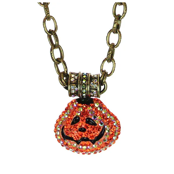 Ladies necklaces angled cut necklaces-Kirks Folly Smashing Pumpkin Halloween Magnetic Enhancer & Necklace