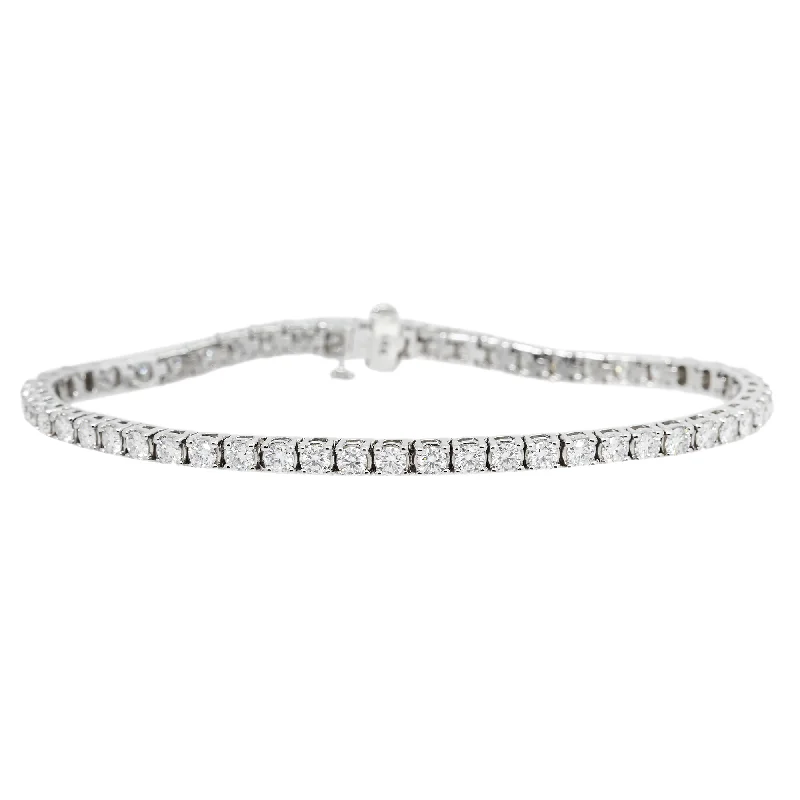 Ladies bracelets perfect gift choices-14k white gold lab diamond tennis bracelet 5.66 ctw