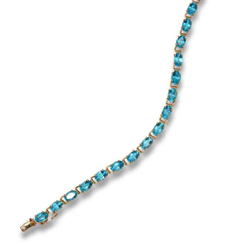 Ladies bracelets chain design classics-14K Blue Stone Bracelet