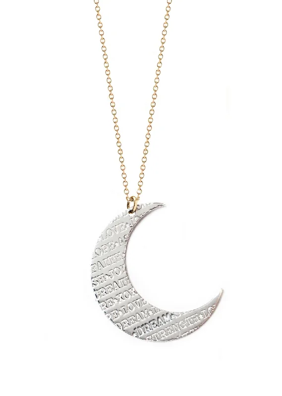 Ladies necklaces bezel set designs-Inspirations Crescent Moon Necklace