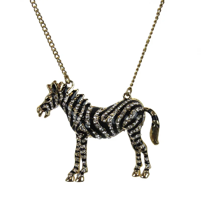 Ladies necklaces sparkle detail designs-Zebra Necklace