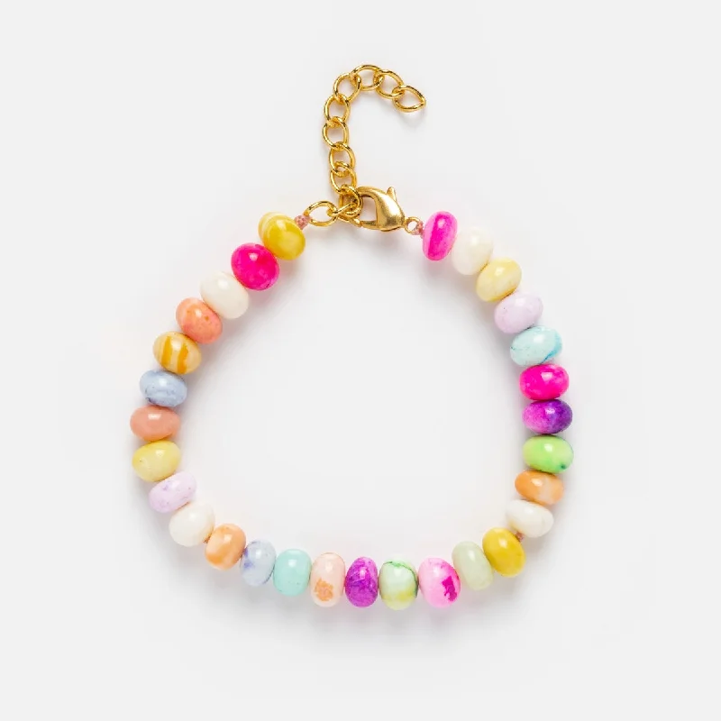 Ladies bracelets vibrant shade designs-Pastel Candy Opal Beaded Bracelet