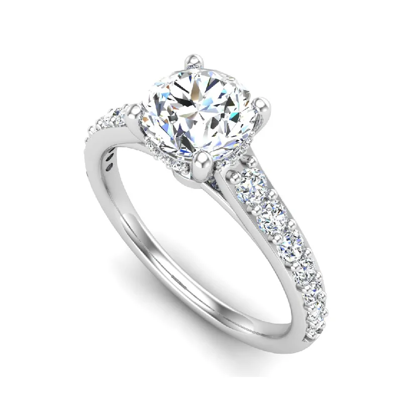 ladies engagement ring online-Abigail Pave Engagement Ring with hidden halo