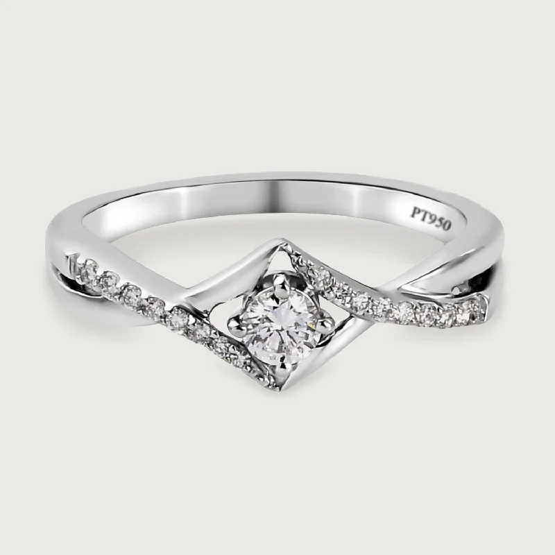 ladies engagement ring minimalist-Versa Diamond Engagement Ring in Platinum