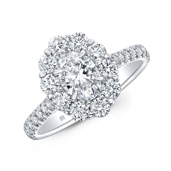 ladies engagement ring bold platinum-Rahaminov Cluster Engagement Ring