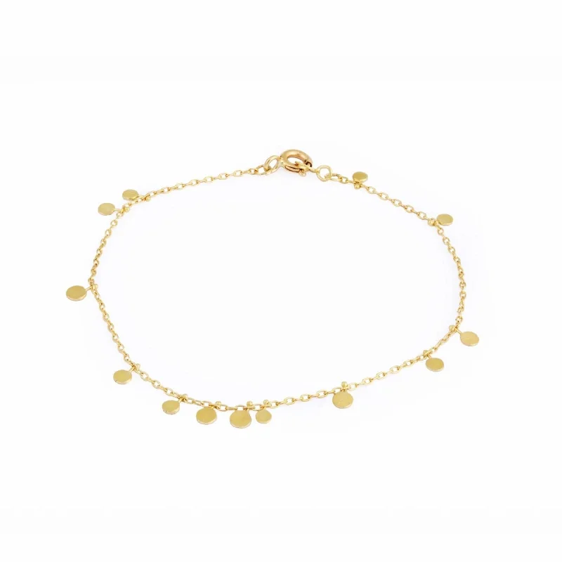 Ladies bracelets commitment charm styles-Yellow Gold Random Dots Bracelet