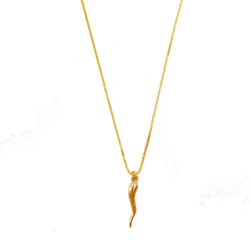 Ladies necklaces flexible chain necklaces-Tassel Horn Pendant Necklace