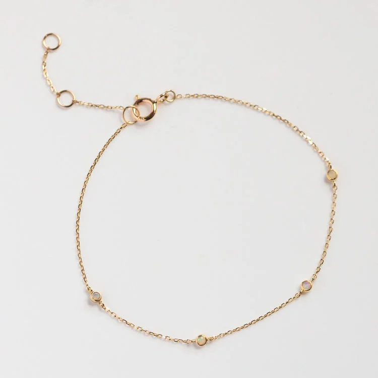 Ladies bracelets affordable price range-Solid Gold Everyday Opal Bracelet