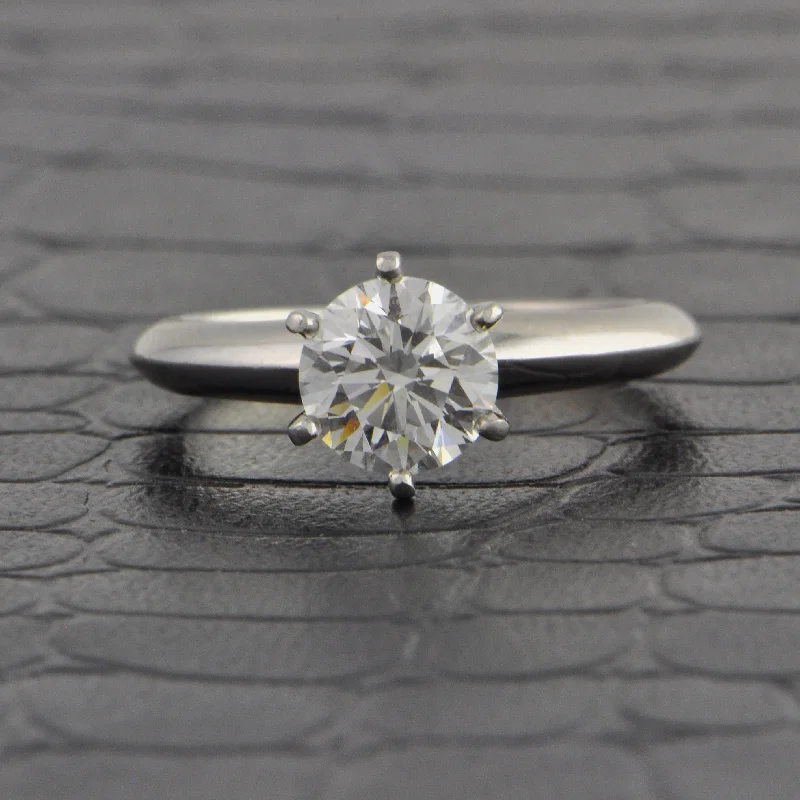 ladies engagement ring diamond-Estate Tiffany & Co. 1.26 ct. G-VS1 Round Brilliant Cut Diamond Engagement Ring