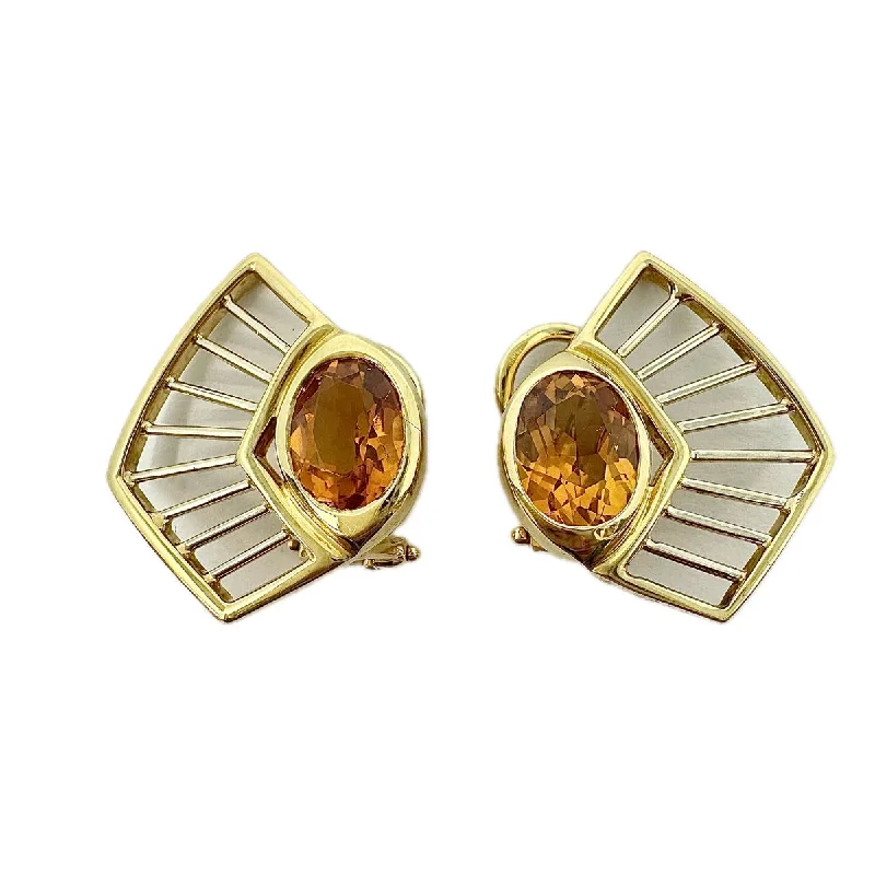 ladies earrings mother’s day-Manfredi 18K Gold and Citrine Earrings