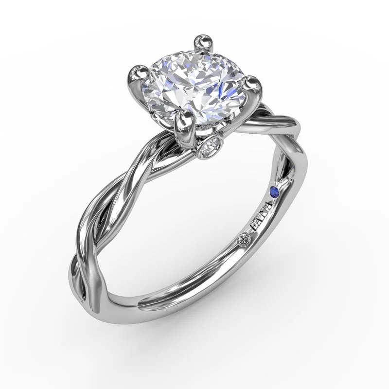 ladies engagement ring classic platinum-Elegantly Twisted Engagement Ring