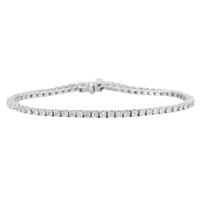 Ladies bracelets soft glow styles-14k White gold lab diamond tennis bracelet 2.82 ctw