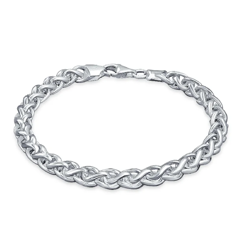 Ladies bracelets baroque inspired designs-Unisex Men's Heavy Franco Chain Link Bracelet Sterling Silver Made in Italy