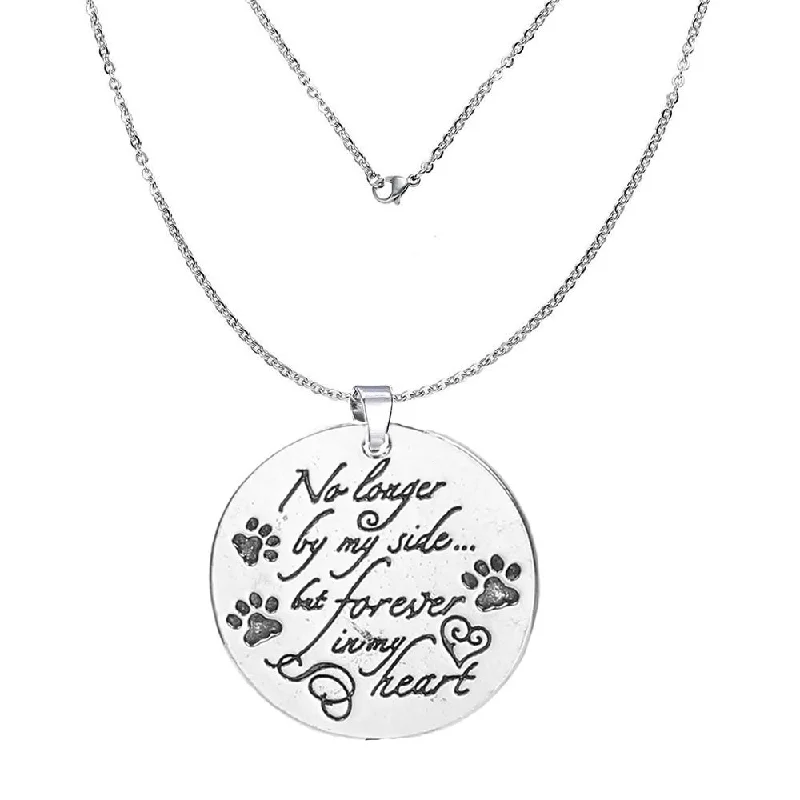 Ladies necklaces slip-on necklace styles-inch No longer by my side but forever in my heartinch  Memorial Necklace & Pendant