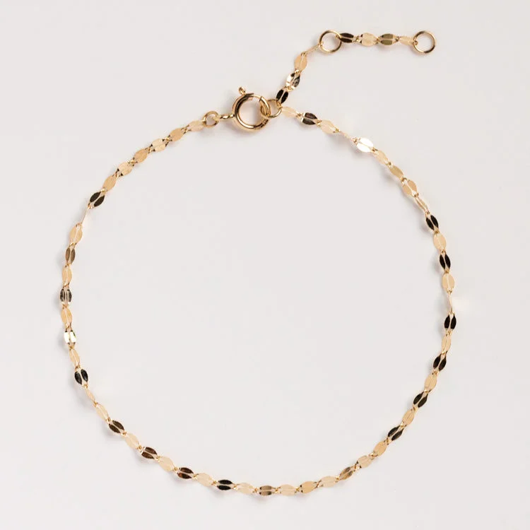 Ladies bracelets classic revival designs-Solid Gold Bold Sparkle Link Chain Bracelet