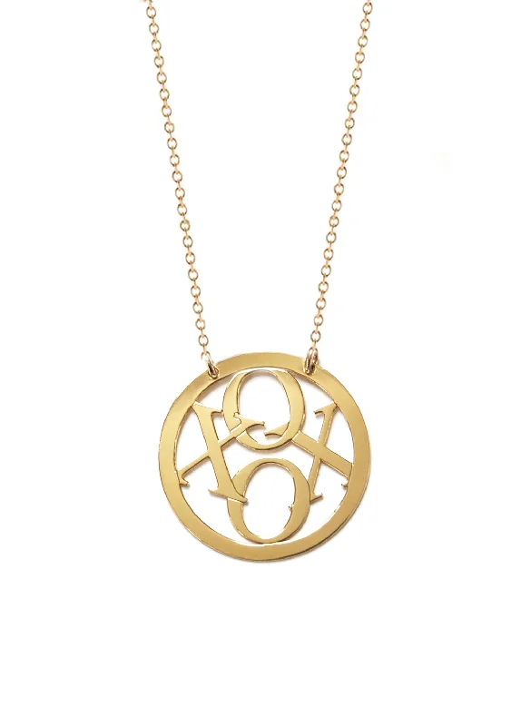 Ladies necklaces starburst pendant picks-XOXO Circle Necklace