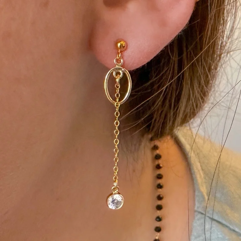 ladies earrings dainty rose gold-Drops of Jupiter Earrings