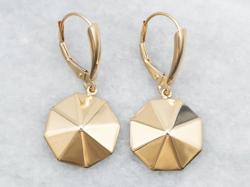 ladies earrings halo-Octagonal Drop Earrings