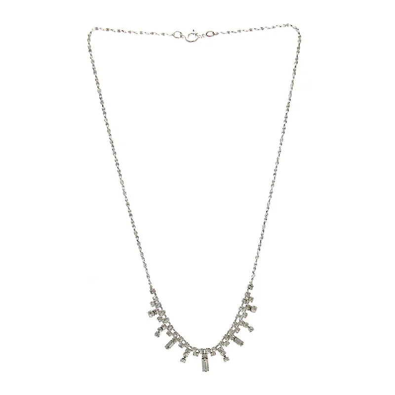 Ladies necklaces adjustable length options-Rhinestone Chain Necklace