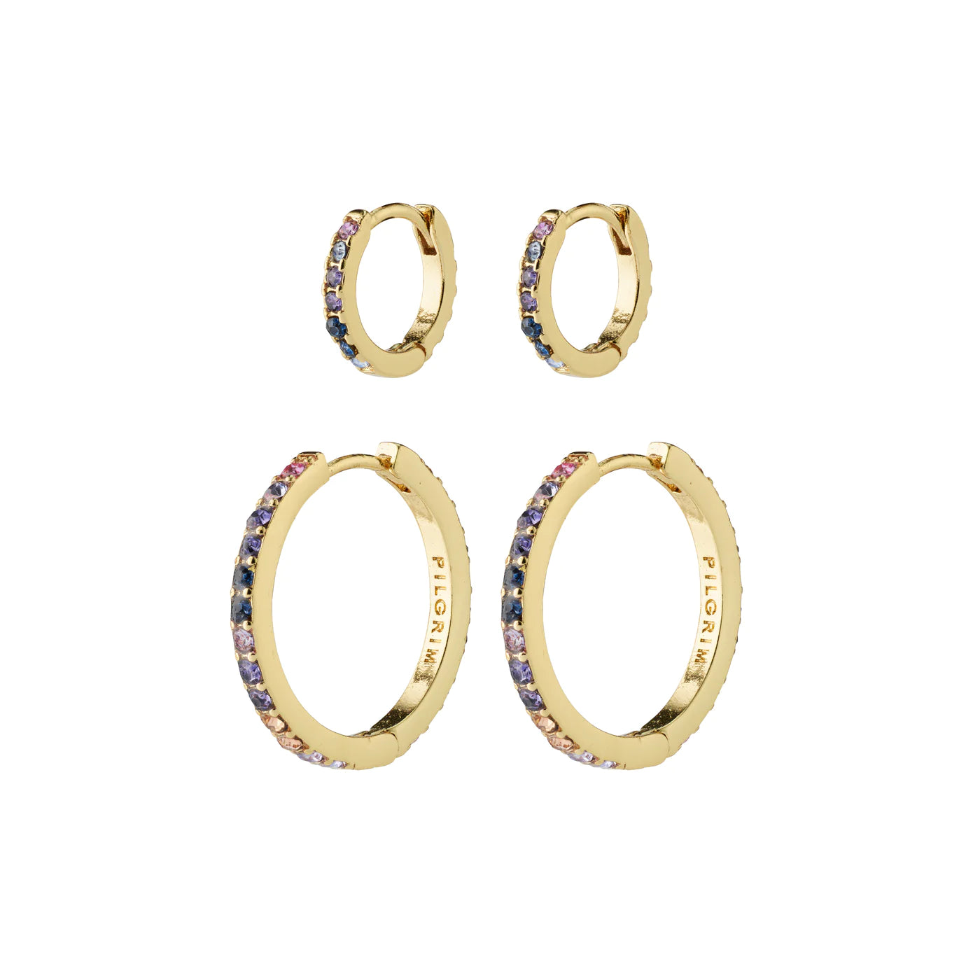 ladies earrings clearance-Reign Gold Plated Crystal Earring Set