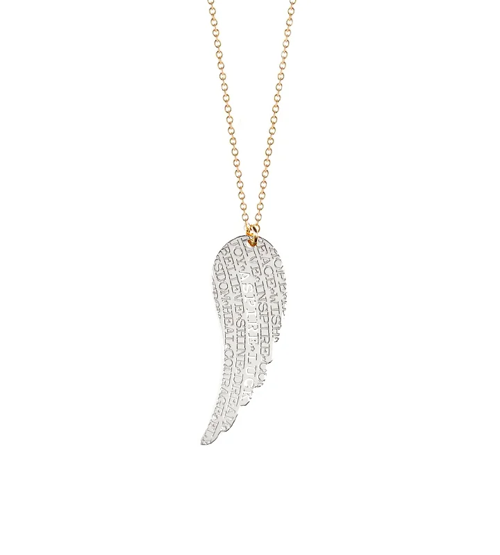 Ladies necklaces arrow pattern necklaces-Wing Inspiration Necklace