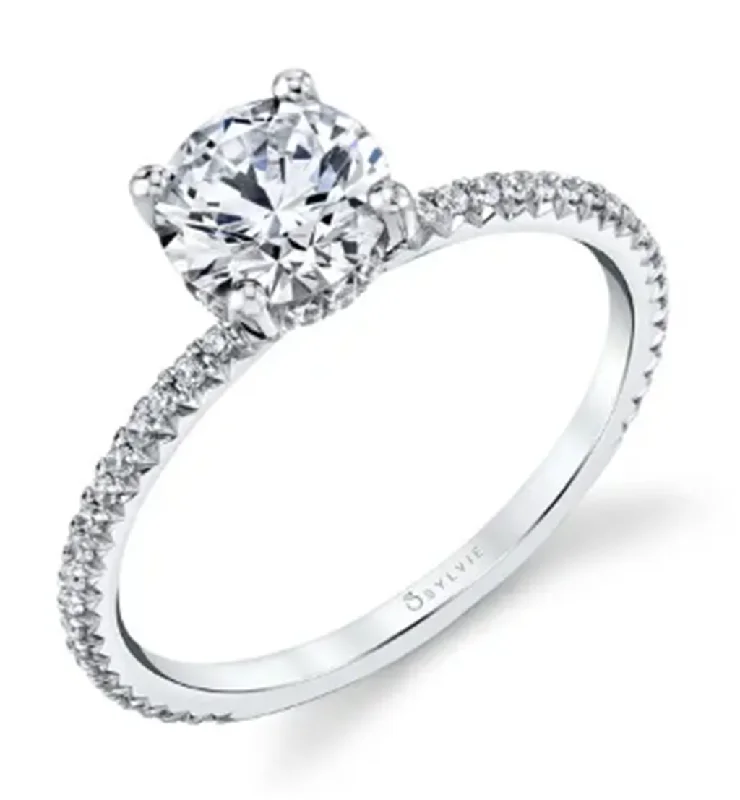 ladies engagement ring sale-14K White Gold 0.27ctw Diamond Classic Engagement Ring Mounting