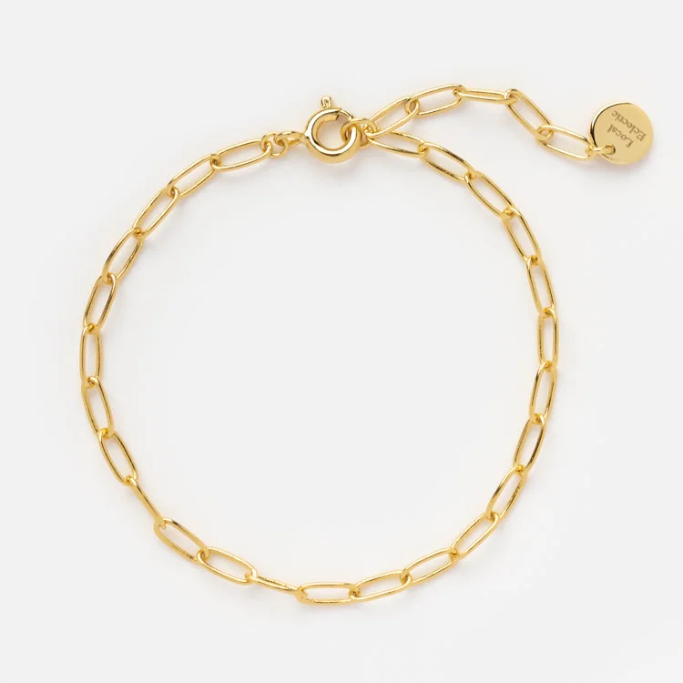 Ladies bracelets loose style bracelets-Vermeil Paperclip Bracelet