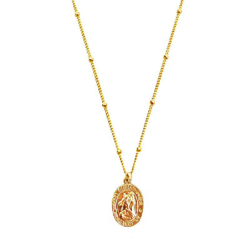 Ladies necklaces red diamond styles-St Christopher Necklace