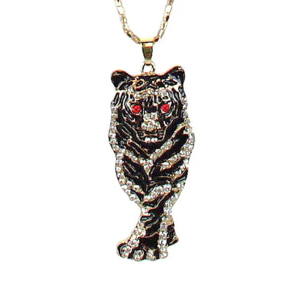 Ladies necklaces latest fashion trends-Tiger Pendant Necklace Betsey Johnson