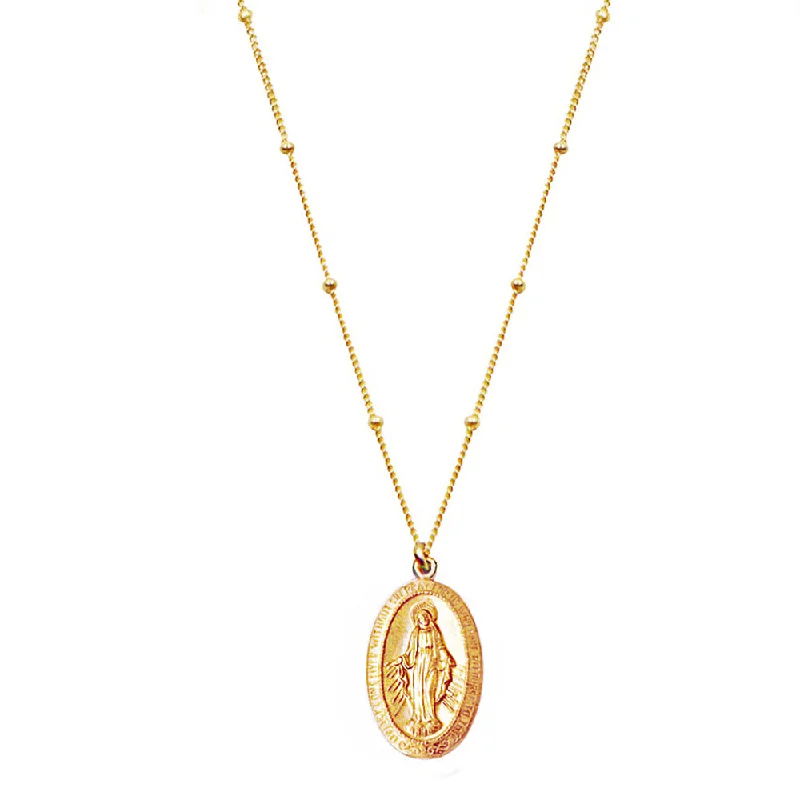 Ladies necklaces sustainable jewelry designs-Virgin De Guadalupe Necklace