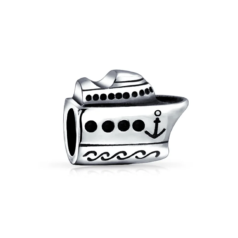 Ladies bracelets seasonal discount offers-Ocean Liner Yacht Charm Bead Sterling Silver for European Bracelet