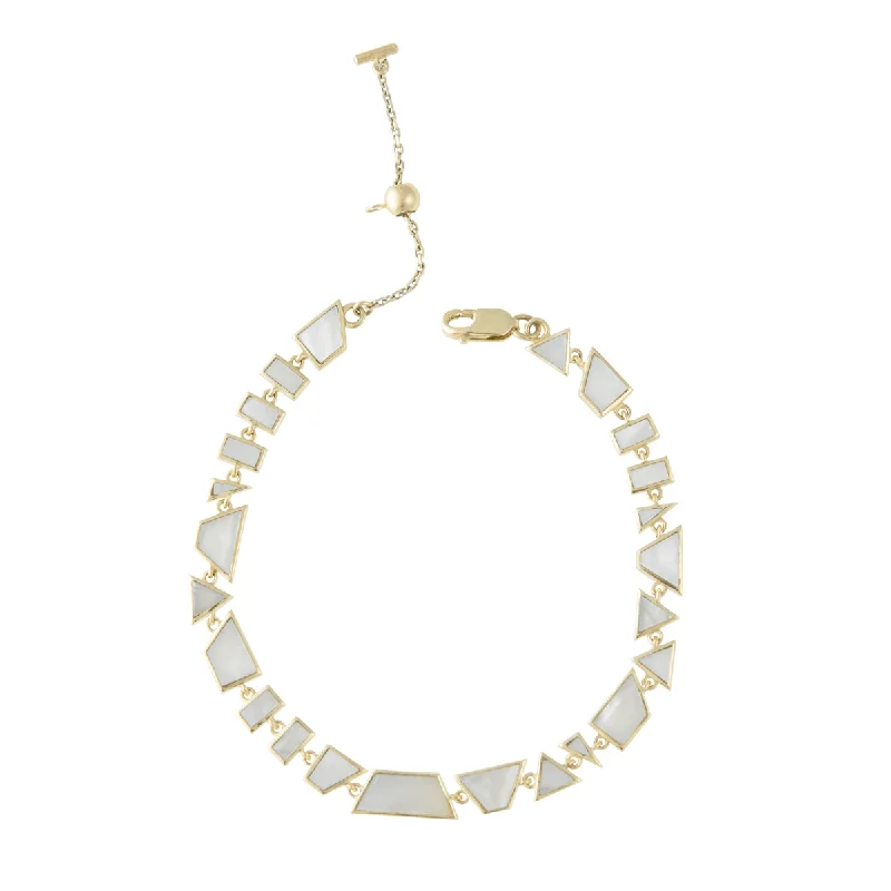 Ladies bracelets bangle style trends-Tesserae Mother Of Pearl Midi Bracelet