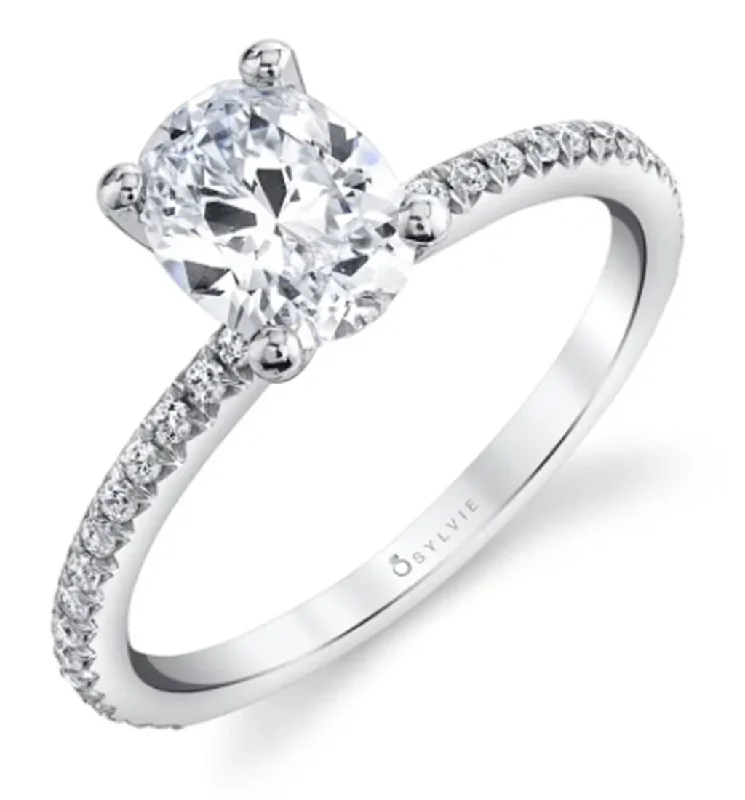 ladies engagement ring under 500-14K White Gold 0.21ctw Diamond Classic Engagement Ring Mounting