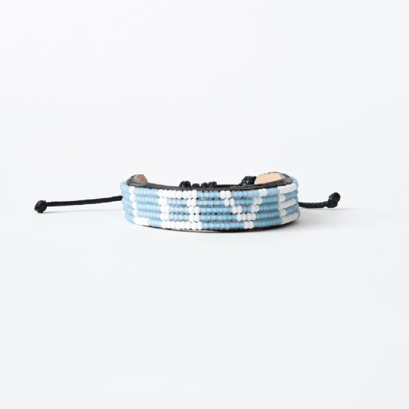 Ladies bracelets hypoallergenic materials-LOVE Bracelet - Blue/White