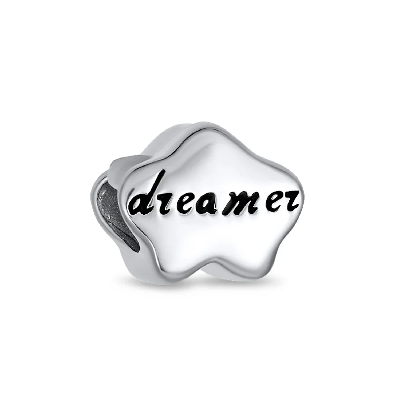 Ladies bracelets wedding accessory pieces-Hopes & Dreams Cloud Charm Bead in Oxidized Sterling Silver for European Bracelet