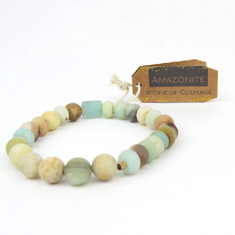 Ladies bracelets artisan cooperative designs-Scout Amazonite Stone Stacking Bracelet