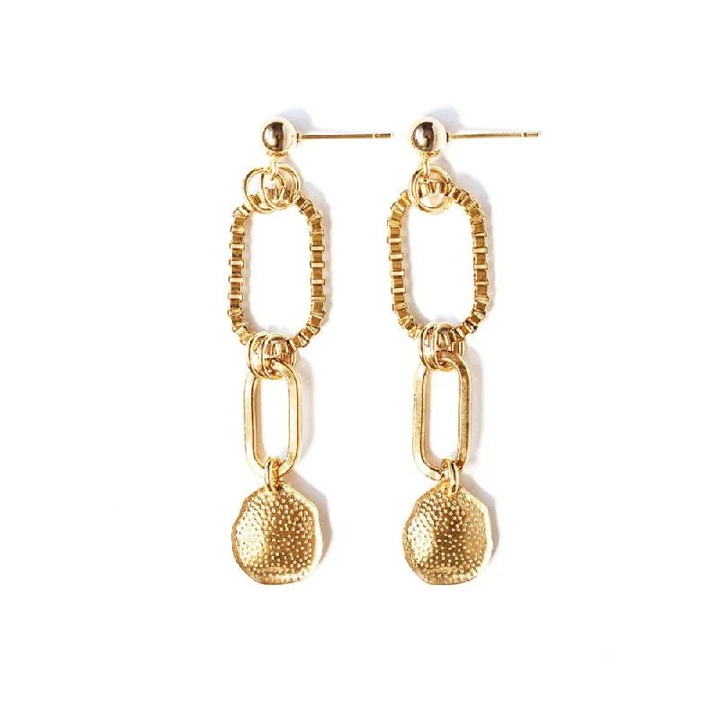 ladies earrings nickel free-Venise Gold Plated Earrings