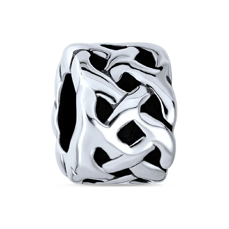 Ladies bracelets physical store locations-Irish Celtic Love Knot Charm Bead Silver Spacer for European Bracelets Couples