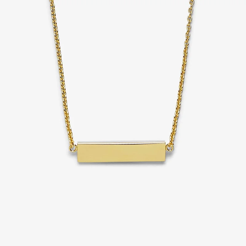 Ladies necklaces raised detail styles-Demi-Fine Engravable Bar Necklace