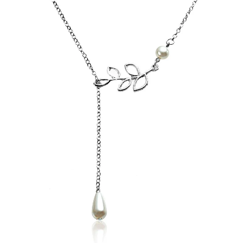 Ladies necklaces love token necklaces-Y Shaped Lariat Necklace Link Cable Chain