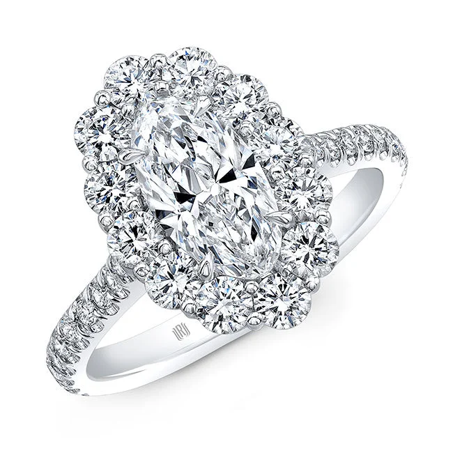 ladies engagement ring modern platinum-Oval-Cut Diamond Engagement Ring