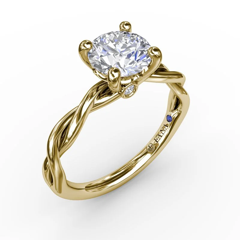 ladies engagement ring affordable platinum-Elegantly Twisted Engagement Ring